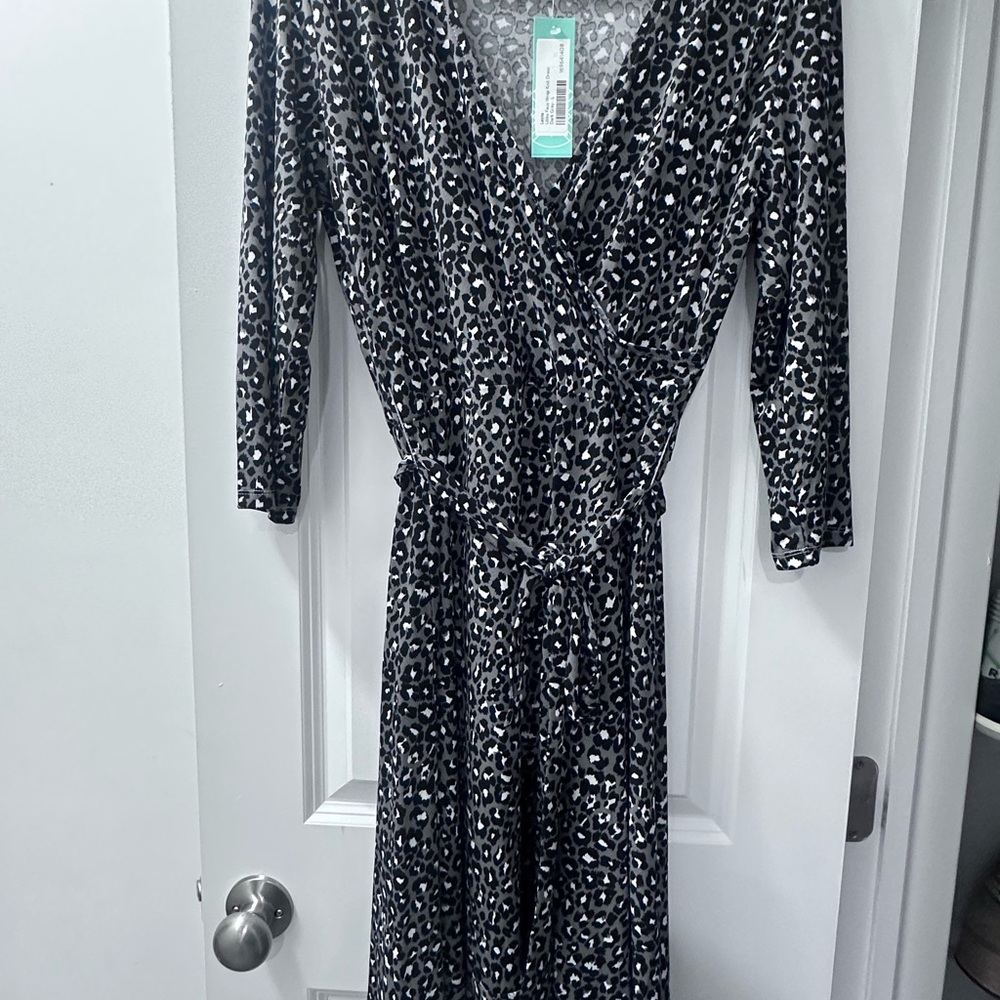 NWT Leota Black White and Grey Animal Print Dress from Stitch Fix - Picture 6 of 9
